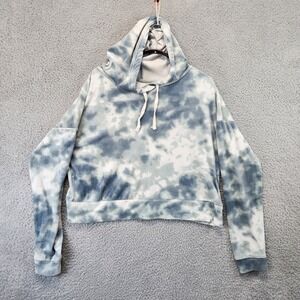 SO The Lounge Life Softest Hoodie Womens Size L Tie Dye‎ Cropped Sweatshirt Hood